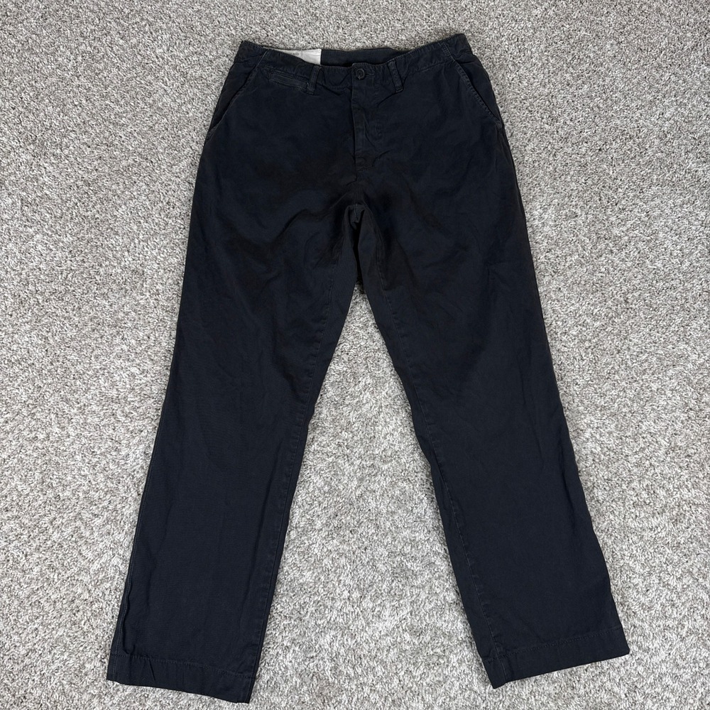 Billy Reid Pants Mens 32 Black Wynn Chino Republic Twill Cotton Straight Leg